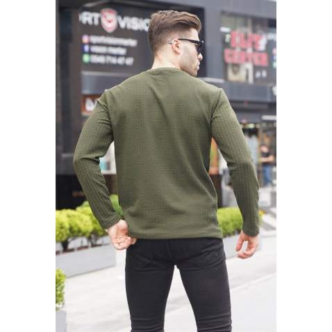 Khaki Basic Sweater 6007 - Haki