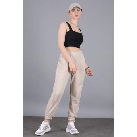 Mad Girls Basic Camel Sweatpants MG304 - Camel