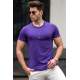 Madmext Men Basic Purple T-shirt 3006 - Mor