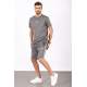 Madmext Men Oversize Smoke Gray Shorts Set 5376 - Füme