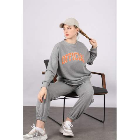 Mad Girls Gray Tracksuit MG944 - Gri