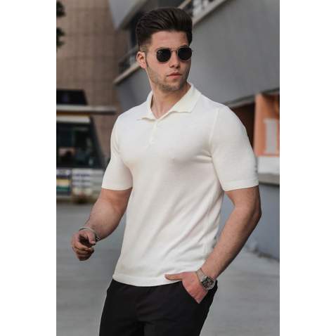 Madmext Men Knitwear Ecru Polo T-shirt 5078 - Ekru