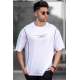 Madmext White Oversize Printed T-shirt for Men 5234 - Beyaz