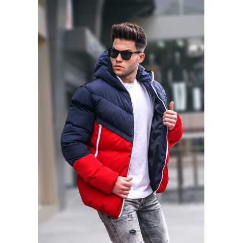 Men Navy Blue Puffer Jacket 5700 - Lacivert