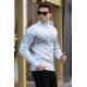 Ice Gray Turtleneck Knitwear Sweater 5970 - Buz grisi