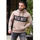 Hooded Printed Sweatshirt Camel 2751 - Camel