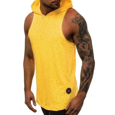 Sleeveless T-Shirt In Hooded Yellow 2893 - Sarı