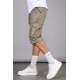 Khaki Capri Shorts with Cargo Pockets 5473 - Haki