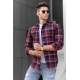 Madmext Claret Red Checkered Shirt 4704 - Bordo