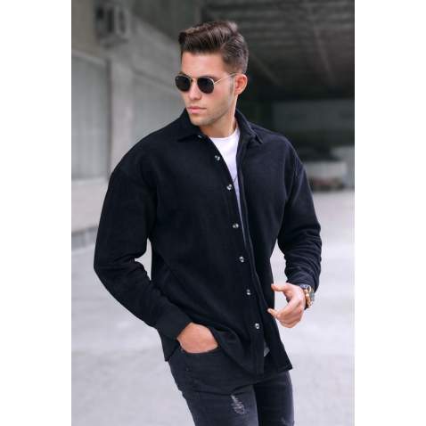 Madmext Men Plain Black Shirt 5512 - Siyah