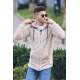 Madmext Beige Hoodie 2652 - Bej