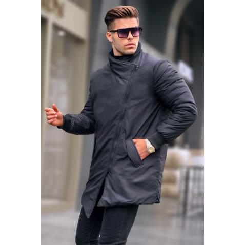 Men Black Zipper Coat 5706 - Siyah