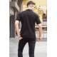 Black Designed Polo T-Shirt 5871 - Siyah