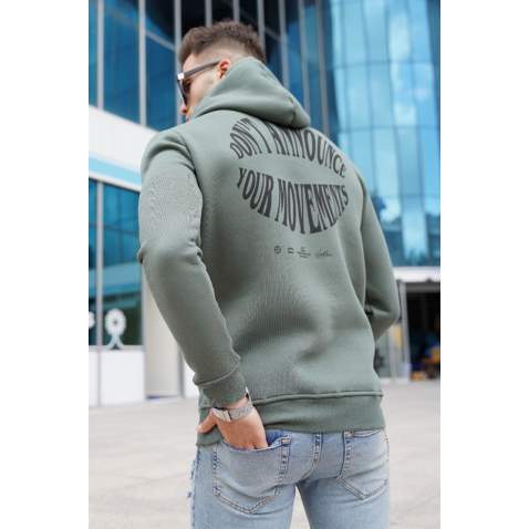 Madmext Khaki Hoodie Sweatshirt For Men 5331 - Haki