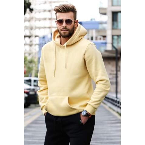 Madmext Yellow Sweatshirt For Men 5339 - Sarı