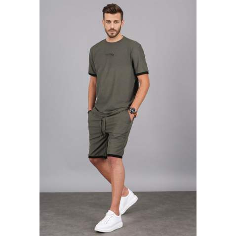 Madmext Men Oversize Khaki Shorts Set 5373 - Haki