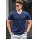 Madmext Men Navy Blue T-shirt 5281 - Lacivert