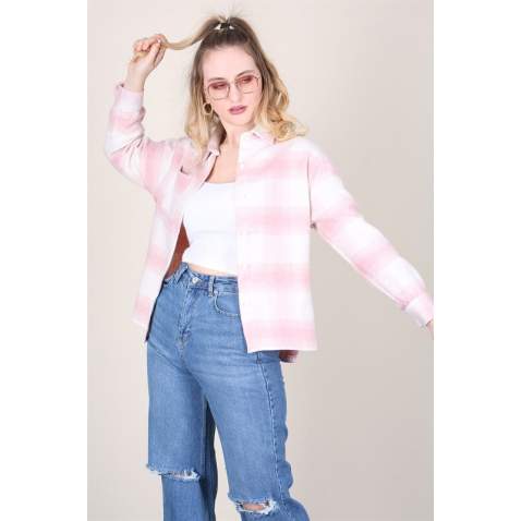 Mad Girls Soft Pink Lumberjack Shirt MG1200 - Pudra