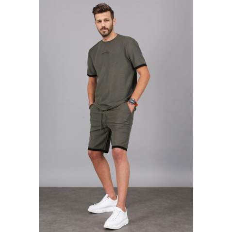 Madmext Men Oversize Khaki Shorts Set 5373 - Haki