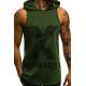 Madmext Men Khaki Hoodie Vest 2649 - Haki