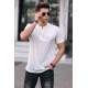 Madmext Men Button Up White T-Shirt 5831 - Beyaz