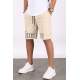 Madmext Men Printed Beige Capri Shorts 5439 - Bej