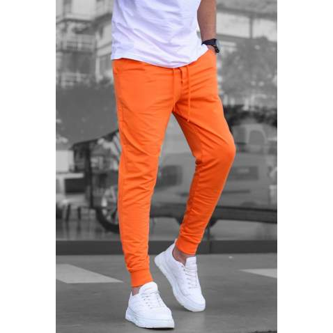 Madmext Men Elastic Bottom Orange Sweatpants 4821 - Turuncu