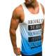 Madmext Men Printed Blue Vest 2295 - Mavi