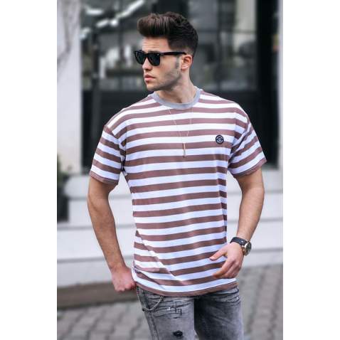 Madmext Men Oversize Brown T-Shirt 5399 - Kahverengi