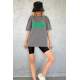 Women Printed Oversize Smoke Gray T-Shirt MG1490 - Füme