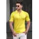 Madmext Men Knitted Yellow Polo T-shirt 5084 - Sarı