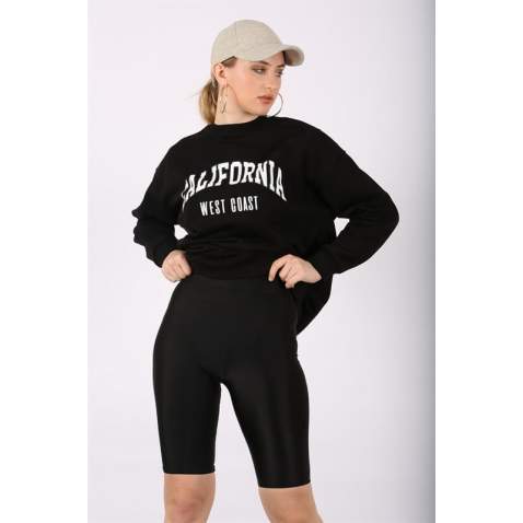 Mad Girls Black Sweatshirt Mg1242 - Siyah