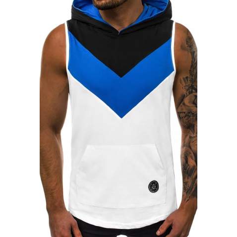 Madmext Men Sleeveless White Hoodie 2897 - Beyaz