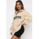 Mad Girls Beige Zip Sweatshirt Mg1246 - Bej