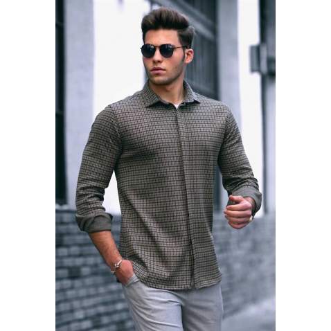 Madmext Men Khaki Shirt 4922 - Haki