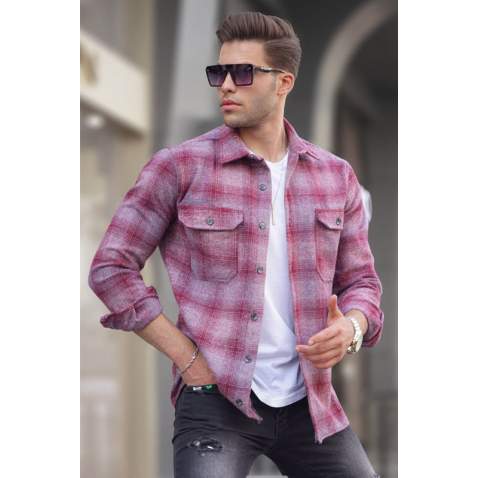 Maroon Plaid Shirt 5527 - Bordo