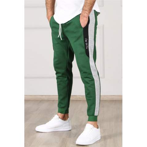 Madmext Green Striped Sweatpants 2933 - Yeşil