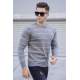 Madmext Men Gray Knitted Sweater 5177 - Gri