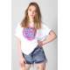 Mad Girls Printed White T-shirt Mg1149 - Beyaz