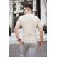 Madmext Men Beige T-Shirt 5684 - Bej