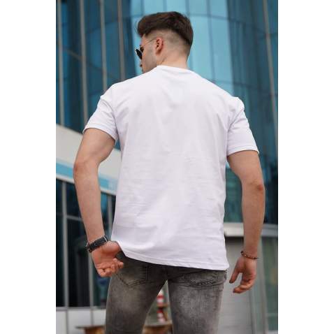 Men Basic White T-Shirt - Beyaz