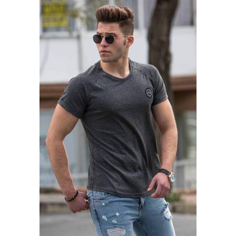 Madmext Grey Rapped T-shirt for Men 4058 - Antrasit