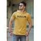 Madmext Yellow T-shirt with Hood for Men 4506 - Sarı