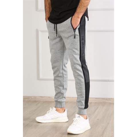 Madmext Grey ''The Original'' Striped Sweatpants 4218 - Gri