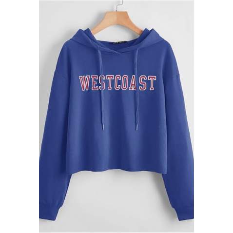 Mad Girls Blue Hoodie Sweatshirt MG809 - Saks