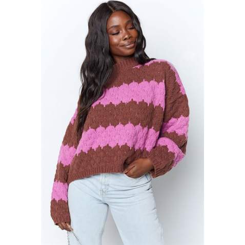 Mad Girls Pink Sweater MG1205 - Pembe