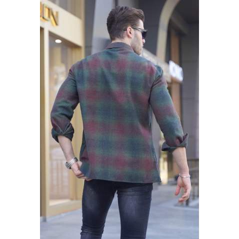 Green Plaid Shirt 5527 - Yeşil