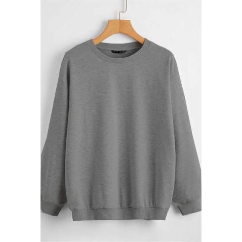 Mad Girls Grey Basic Sweatshirt MG806 - Gri