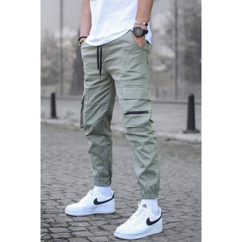 Madmext Men Khaki Cargo Trousers 5440 - Haki