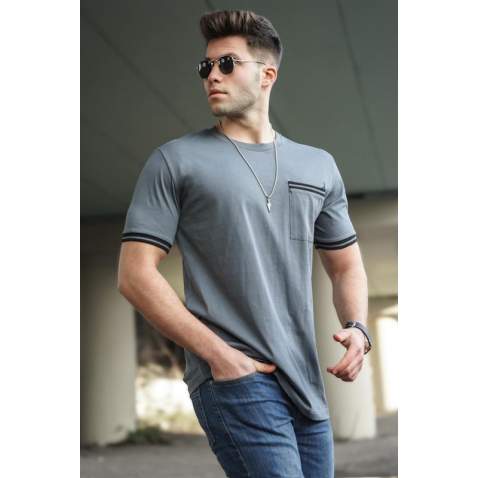 Madmext Men Smoke Gray T-shirt 5352 - Füme